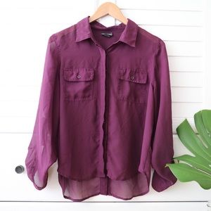 Wet Seal Plum Sheer Top
